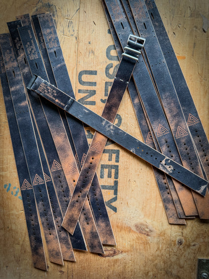 Black Marble Shell Cordovan MC1, handmade shell cordovan watch strap by Grey Area Co. Photo 3.