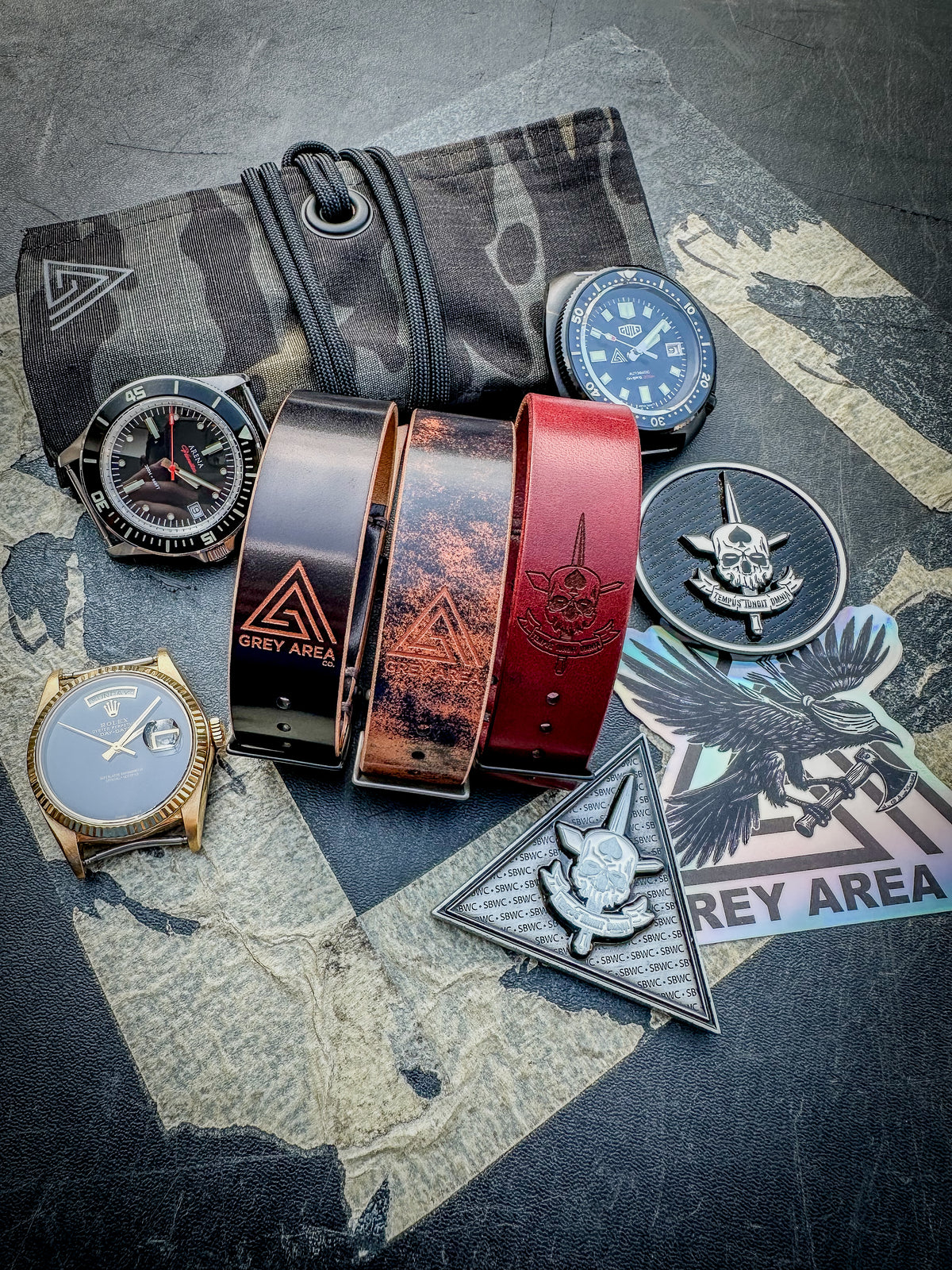 Black Shell Cordovan MC1, handmade shell cordovan watch strap by Grey Area Co. Photo 2.