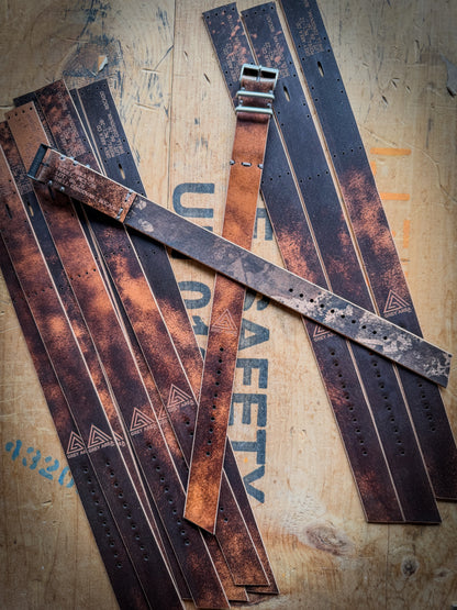Brown Marble Shell Cordovan MC1, handmade shell cordovan watch strap by Grey Area Co. Photo 3.