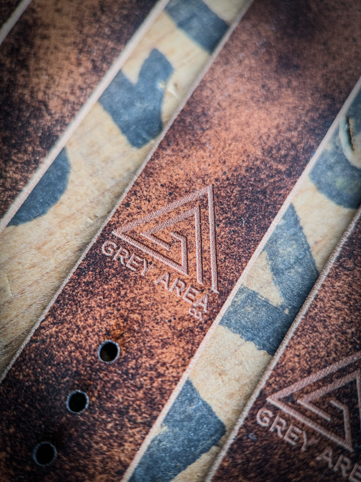 Brown Marble Shell Cordovan MC1, handmade shell cordovan watch strap by Grey Area Co. Photo 5.