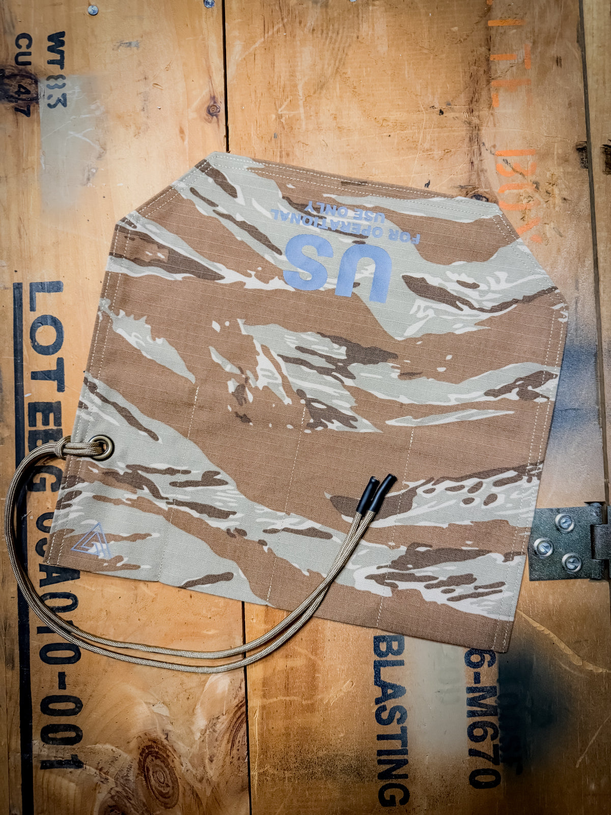 Desert Tiger Stripe Recon Roll, handmade watch roll by Grey Area Co. Photo 3.