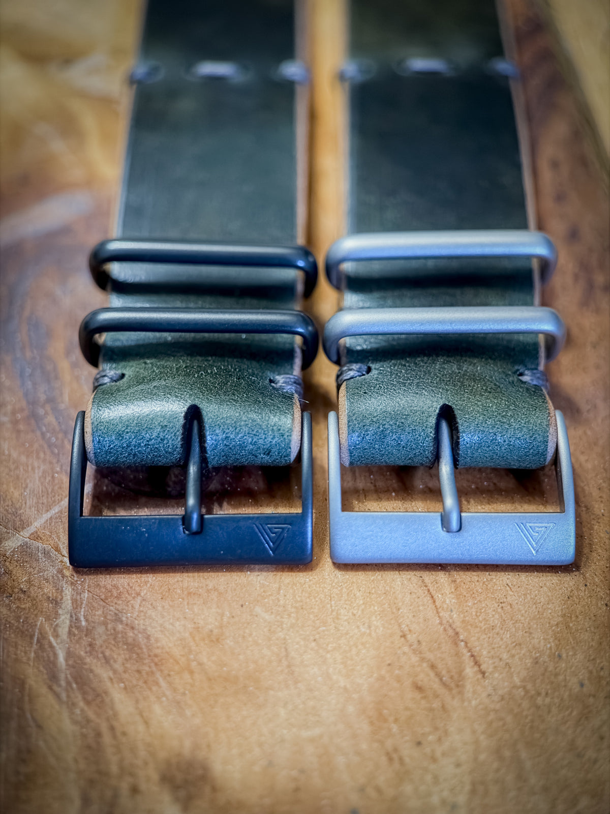 Green Museum Shell Cordovan MC1, handmade shell cordovan watch strap by Grey Area Co. Photo 3.