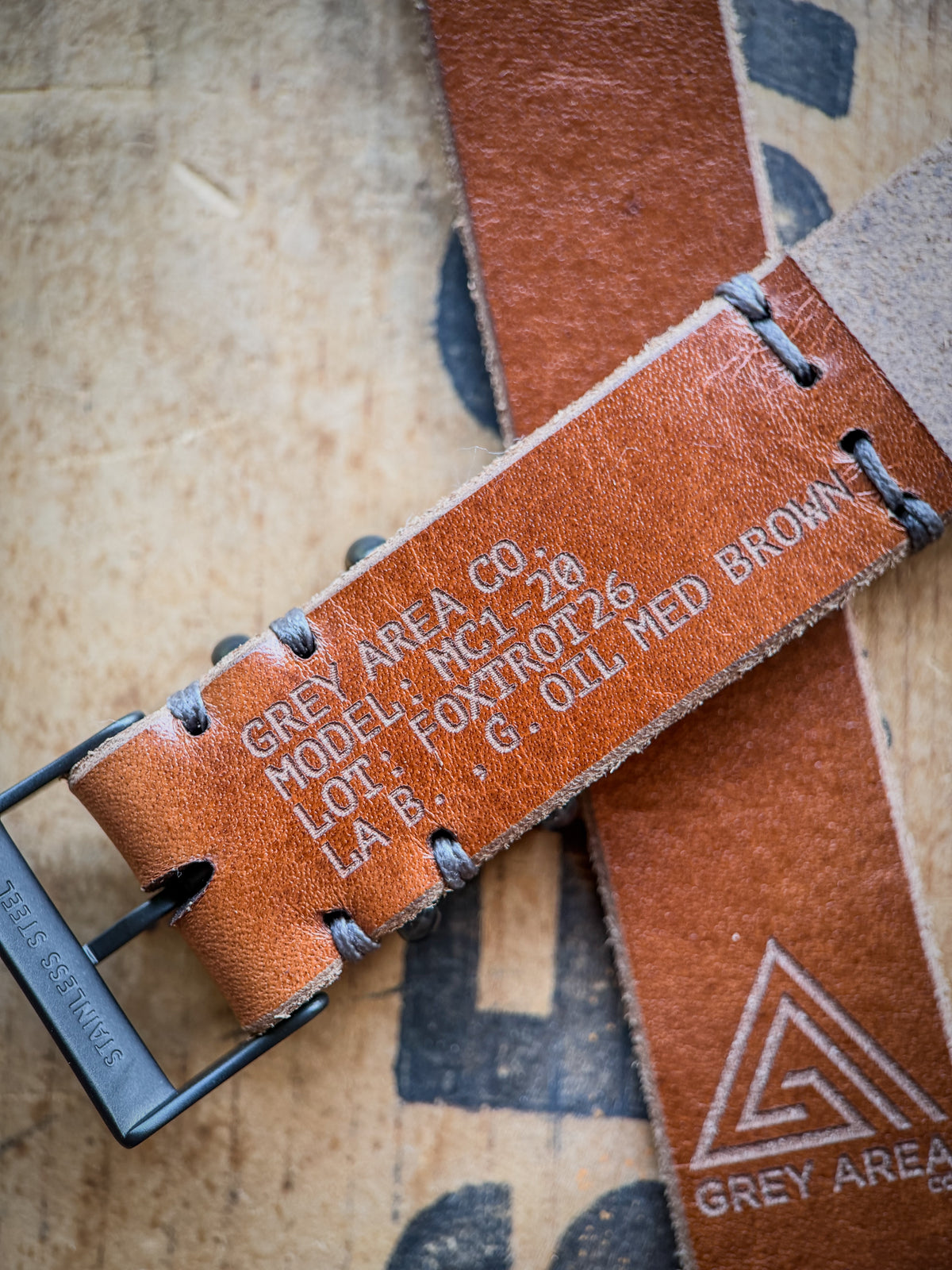 La Bretagna Gaucho Oil MC1, handmade leather watch strap by Grey Area Co. Photo 4.