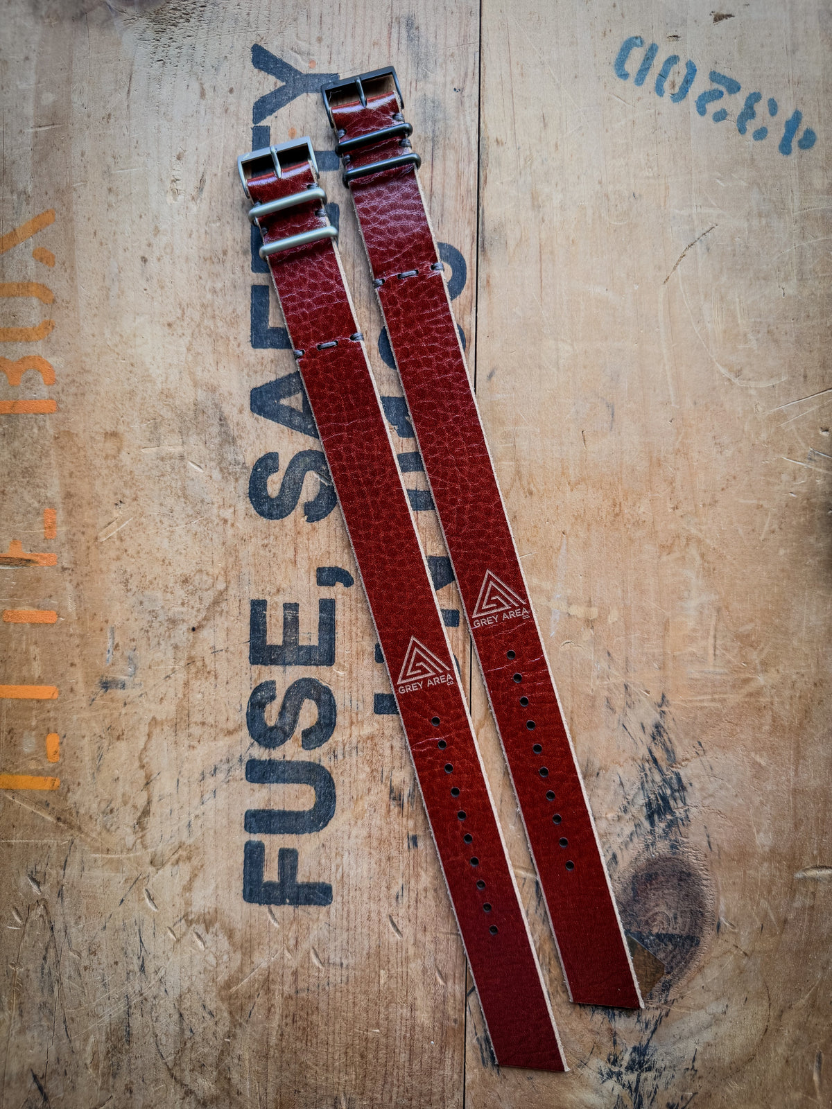 La Bretagna Invecchiato MC1, handmade leather watch strap by Grey Area Co.