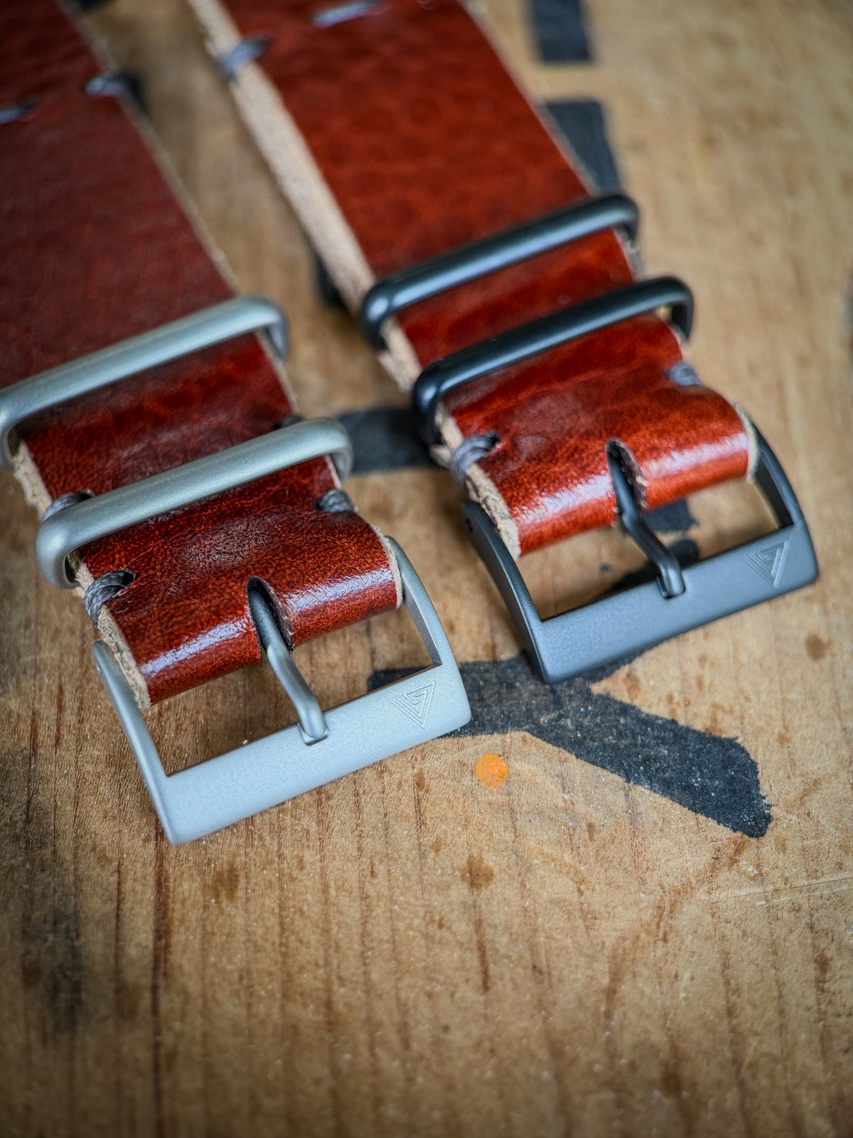 La Bretagna Invecchiato MC1, handmade leather watch strap by Grey Area Co. Photo 3.