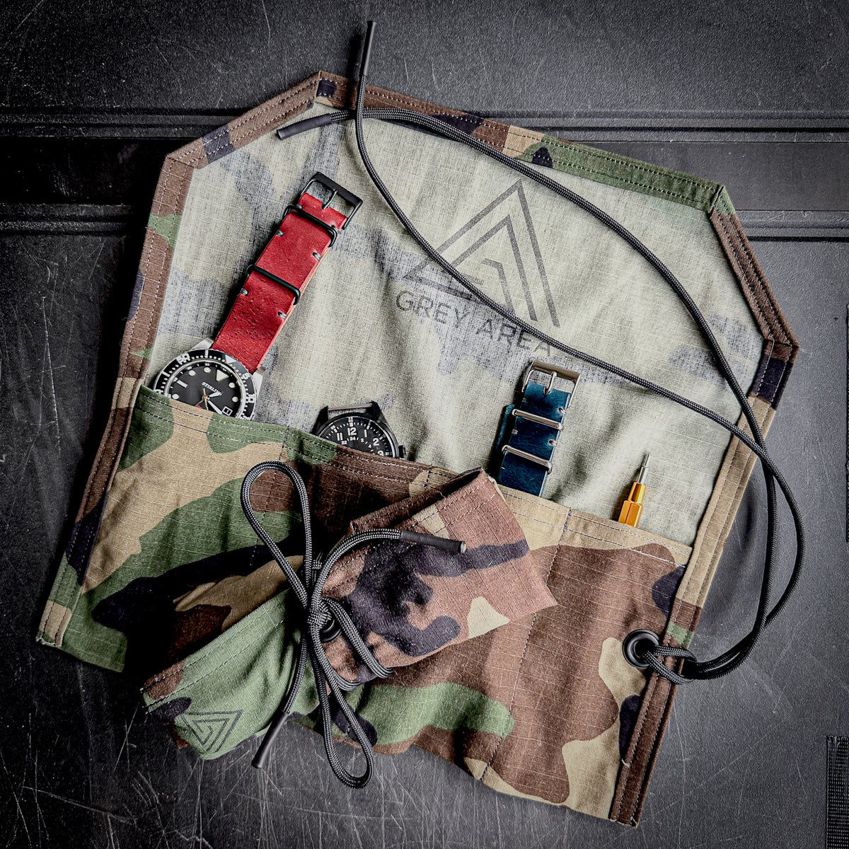 The M81 Recon Roll, handmade watch roll by Grey Area Co.