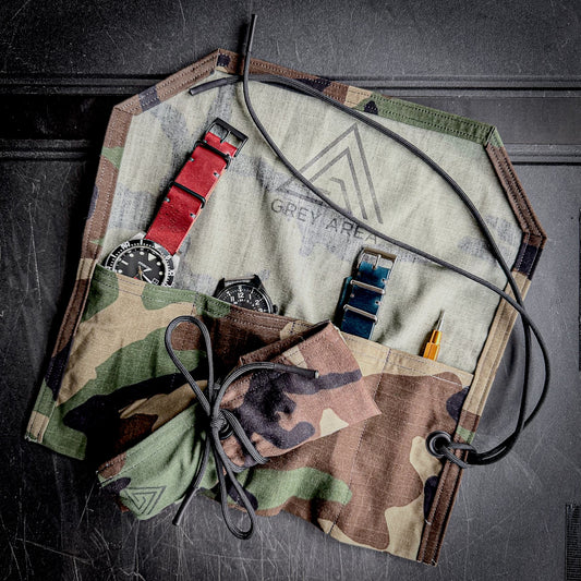 The M81 Recon Roll, handmade watch roll by Grey Area Co.