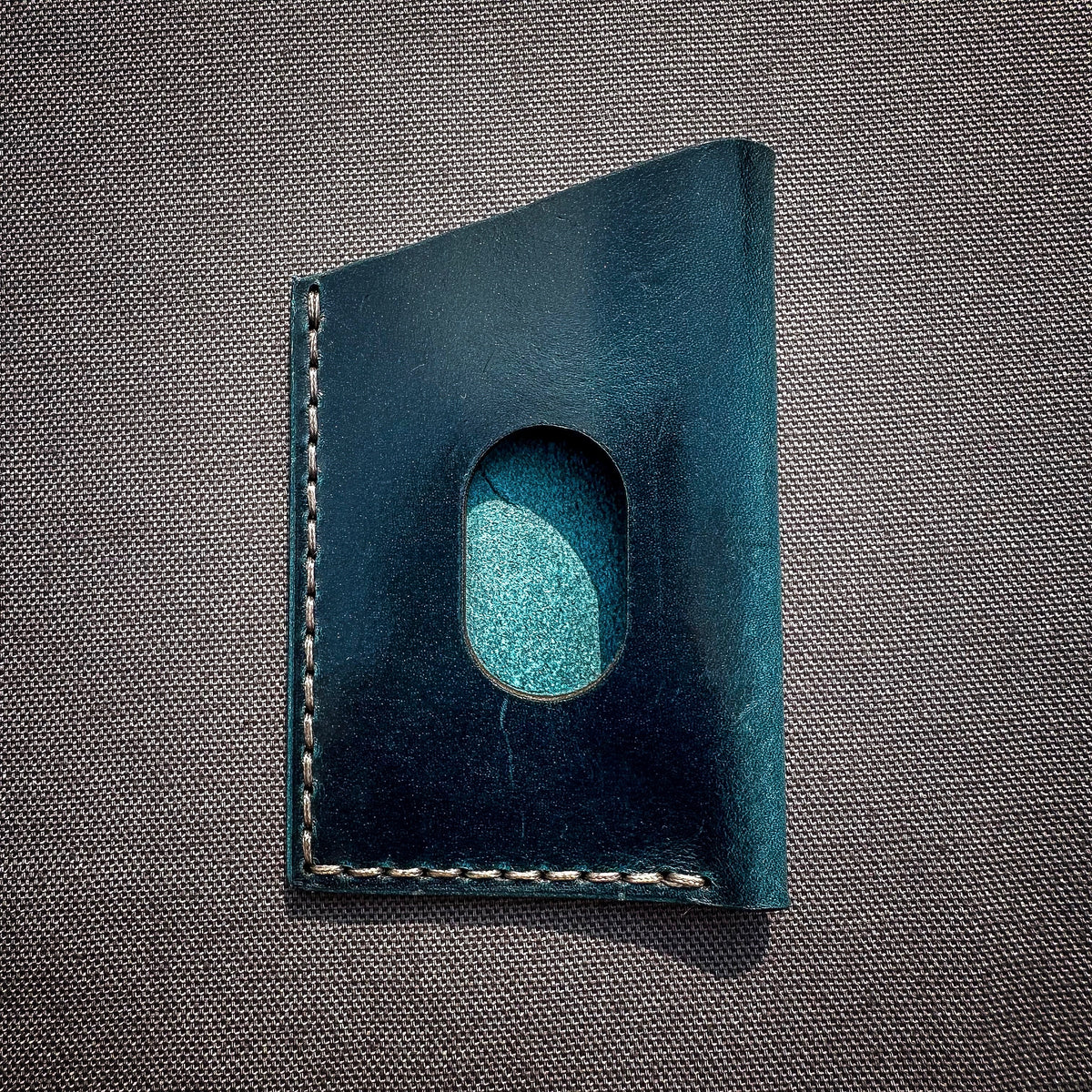 The Mighty Miguel Card Holder, handmade leather card holder by Grey Area Co. Photo 2.