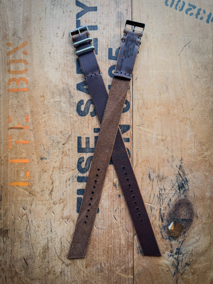 Newbury Tortoise MC1, handmade leather watch strap by Grey Area Co. Photo 5.
