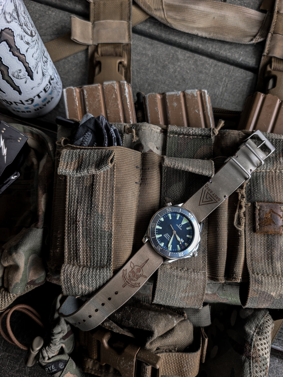 SBWC x Grey Area Co. 20mm MC1, handmade leather watch strap