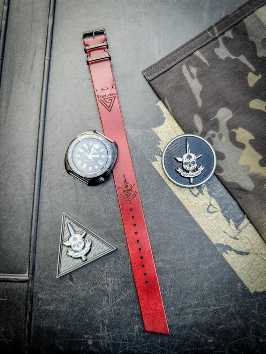 SBWC x Grey Area Co. MC1, handmade leather watch strap