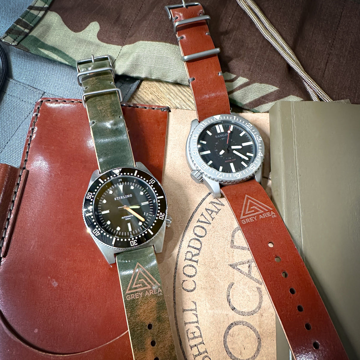 Shell Cordovan MC1 20mm, handmade shell cordovan watch strap by Grey Area Co. Photo 4.