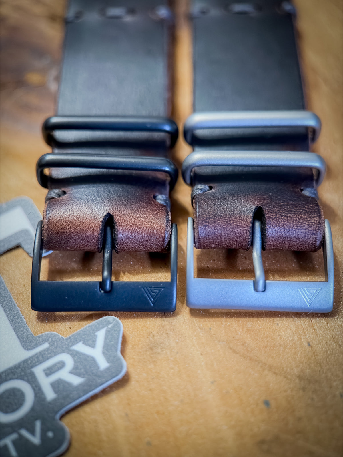 True Theory Collective Cowboy MC1, handmade leather watch strap by Grey Area Co. Photo 3.