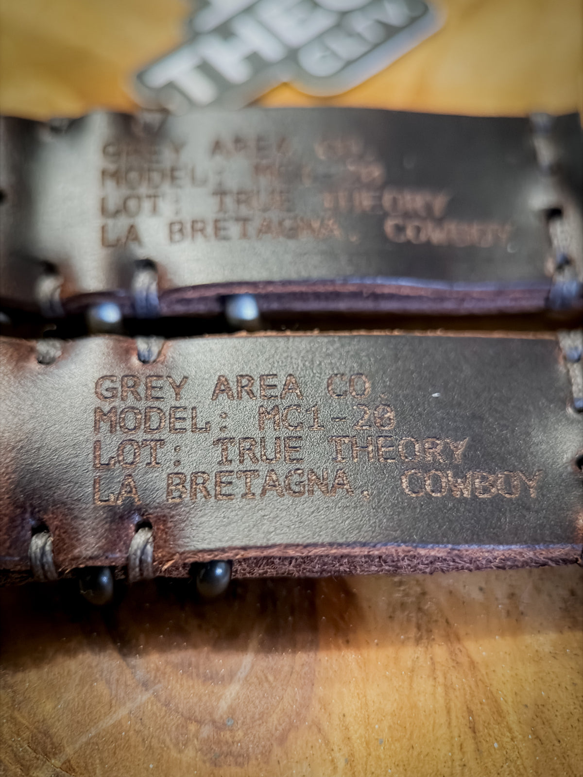 True Theory Collective Cowboy MC1, handmade leather watch strap by Grey Area Co. Photo 4.