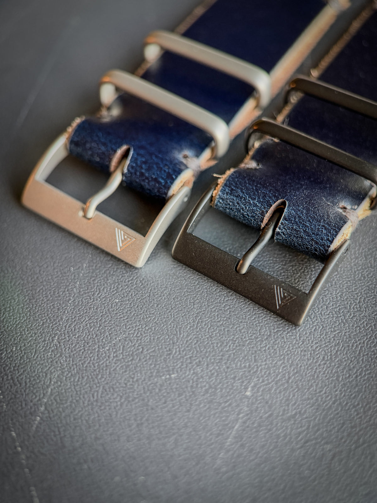 Watches On Blue MC1, handmade leather watch strap by Grey Area Co. Photo 4.