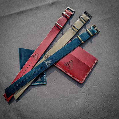 Wickett & Craig Leather MC1 Watch Strap, handmade leather watch strap by Grey Area Co. Photo 2.