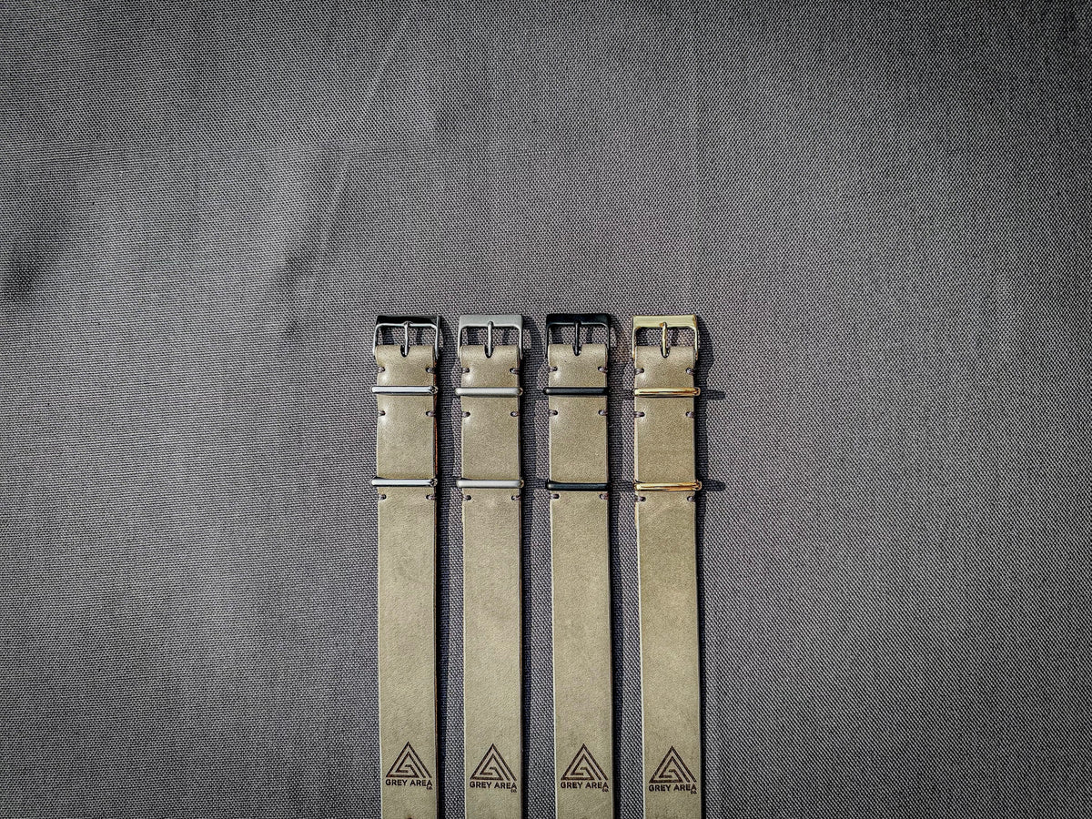 Wickett & Craig Leather MC1 Watch Strap, handmade leather watch strap by Grey Area Co. Photo 5.